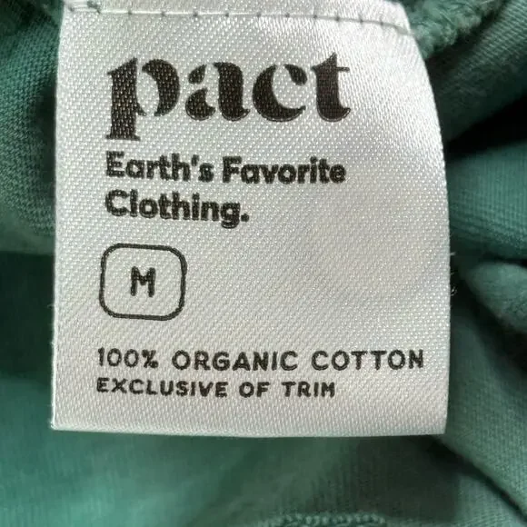 Pact Green Tie Dye T-Shirt Organic Cotton Cropped Short Sleeves Scoop Neck Sz M - Picture 6 of 8